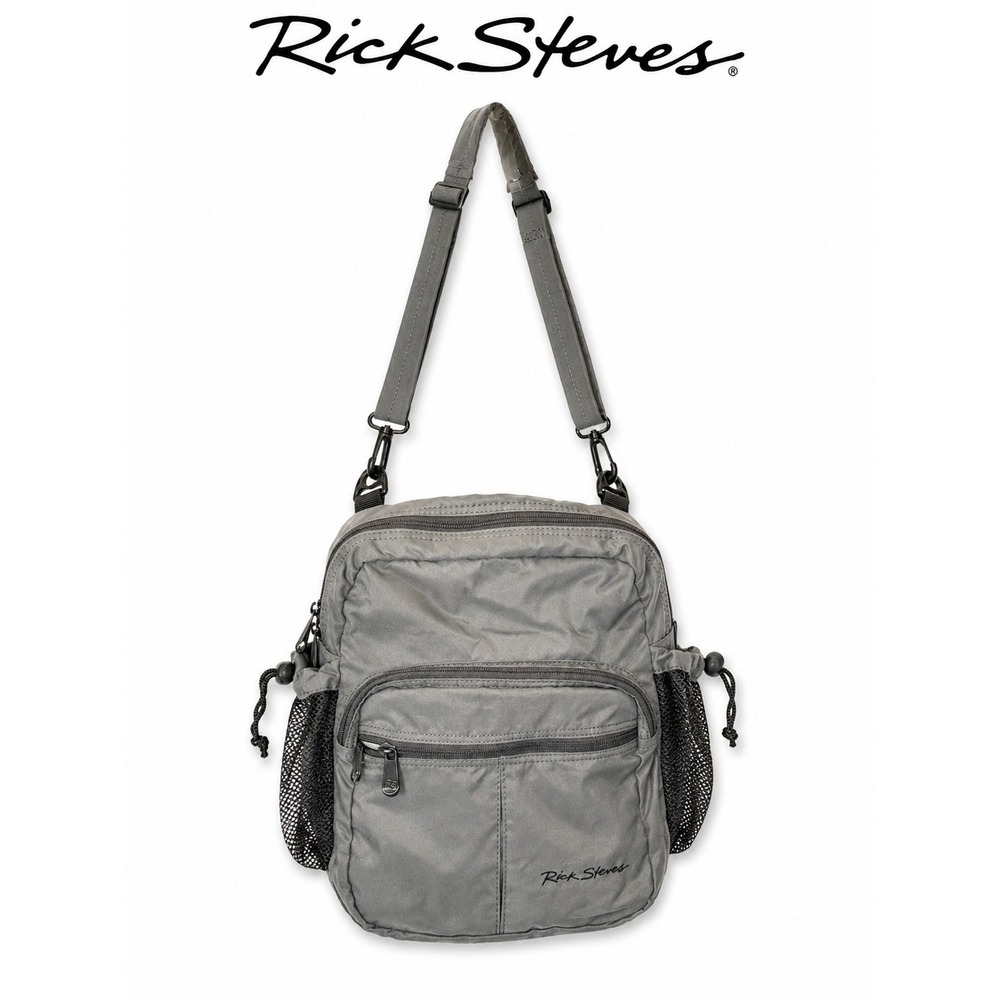Rick Steves Gray Travel Crossbody Bag Lightweight Organizer Nylon